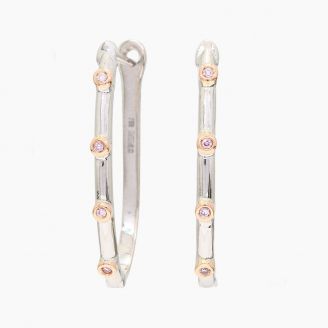 Lyre Argyle pink diamond hoop earrings