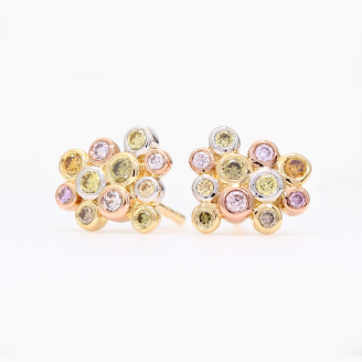 Confetti rainbow diamond stud earrings
