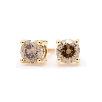 Sparkling 0.75ct champagne diamond stud earrings