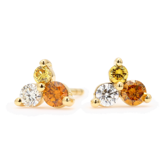 Regina coloured diamond cluster stud earrings