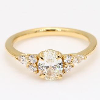 Moritz oval round and marquise-cut white diamond engagement ring