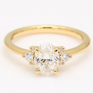Deserie oval and round-cut white diamond engagement ring