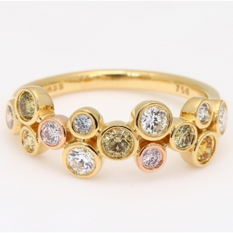 Fantasy rainbow diamond ring