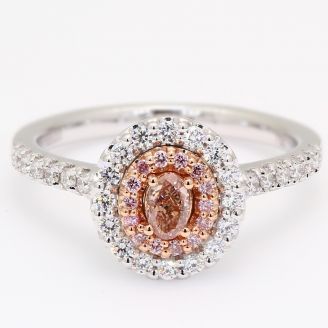 Mirror Argyle pink diamond halo ring