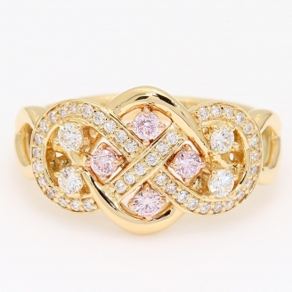 Morgana Argyle pink and white diamond Celtic ring