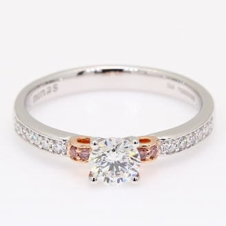 Anastasia GIA-certified Argyle light pink champagne and white diamond ring