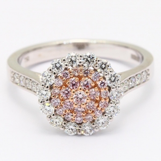 Jadore Argyle Pink Diamond Halo Engagement Ring