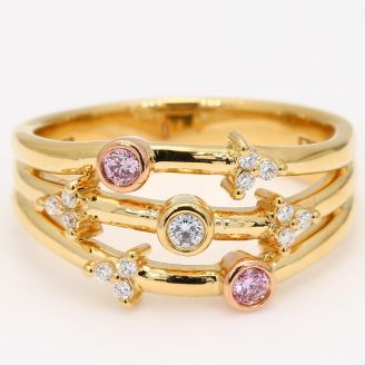 Destiny Argyle pink and Argyle blue diamond ring