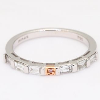 Prism Argyle pink and white baguette-cut diamond ring