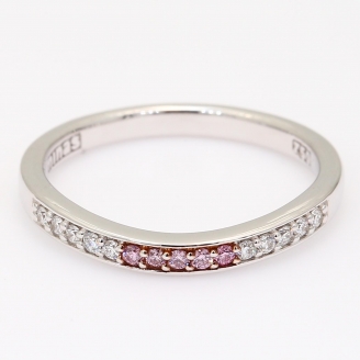 Espouse Argyle pink and white diamond curved ring