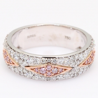 Evia Argyle pink and white diamond dress ring