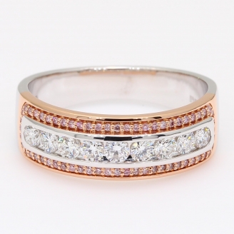 Arabella Argyle purplish pink diamond band ring