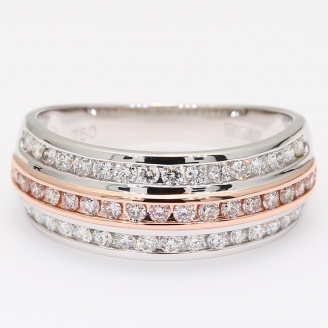 Valentina Argyle light pink champagne diamond band ring