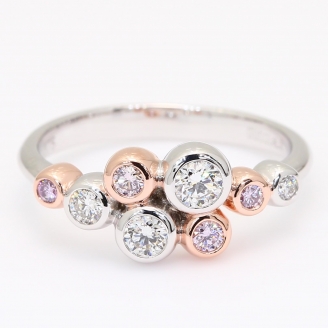 Luminescence purple and white diamond ring