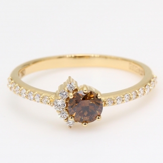 Selene Argyle champagne and white diamond ring