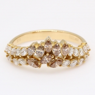 Menzel marquise champagne and white diamond ring