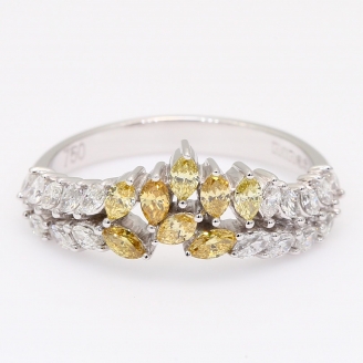 Menzel marquise fancy yellow and white diamond ring