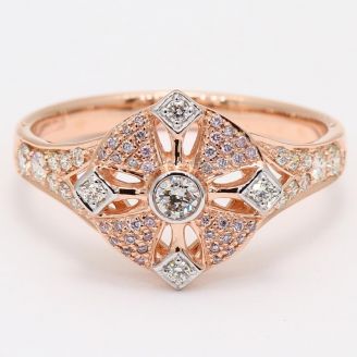 Antoinette Argyle pInk and white diamond cross ring