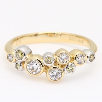 Effervescence yellow and white diamond ring