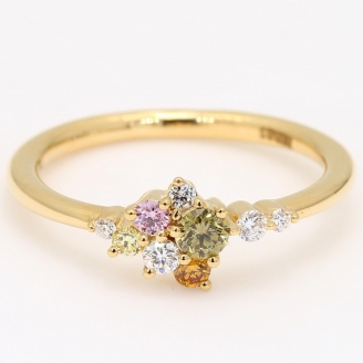 Festiva blue rainbow diamond cluster ring