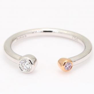Bardot Argyle pink and white diamond open ring