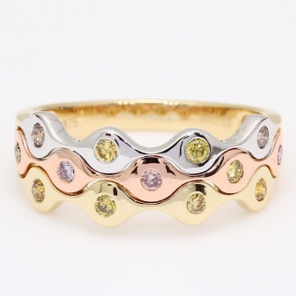 Volare rainbow diamond band ring
