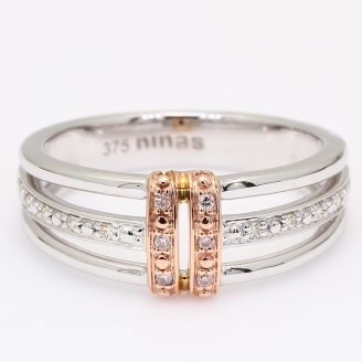 Francesca Argyle light pink champagne and round-cut white diamond dress ring