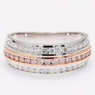 Valentina Argyle light pink champagne diamond band ring