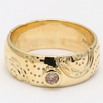 Oasis champagne diamond etched ring