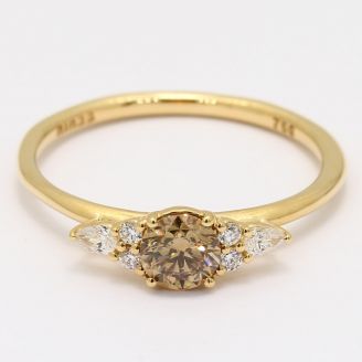 Cedar champagne and white diamond ring