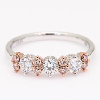 Reap white and Argyle pink champagne diamond ring
