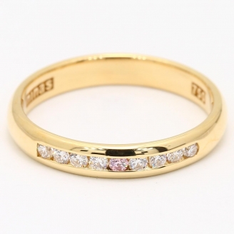 Swan Argyle pink white diamond channel set ring
