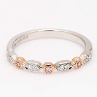 Trine Argyle light pink champagne and white diamond wedding ring