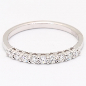 Tier white diamond 9 stone wedding ring