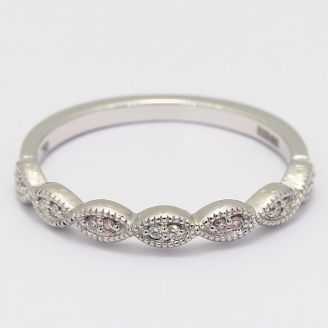 Hepburn Argyle pink and white diamond art deco ring