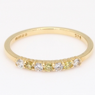 Motif yellow and white diamond stackable ring