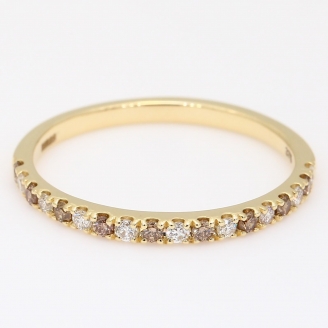 Medley champagne and white diamond stackable ring