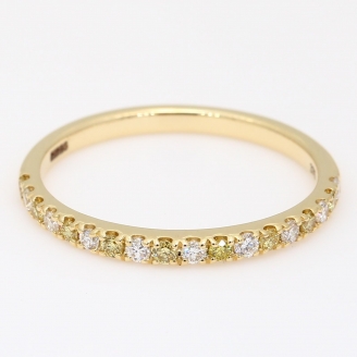Medley yellow and white diamond stackable ring