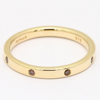 Bengal champagne diamond stackable ring