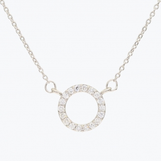 NXT Flight white diamond circle necklace