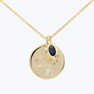 Eternal Blue sapphire and diamond necklace