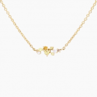 Carousel rainbow diamond cluster necklace