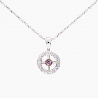 Meridian white and Argyle light pink champagne diamond pendant