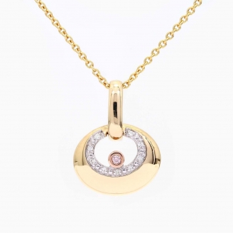 Crescent Argyle light pink champagne and white diamond pendant