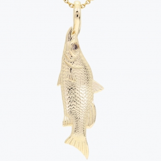 Barramundi champagne diamond fish necklace