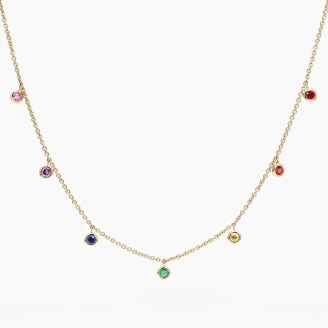 NXT Chroma sapphire ruby emerald and amethyst coloured gemstone necklace