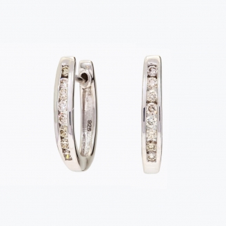 NXT Peyton champagne diamond huggie earrings