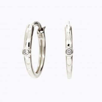 Noelle white diamond hoop earrings