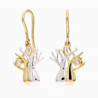 Twin Boab champagne diamond hook earrings