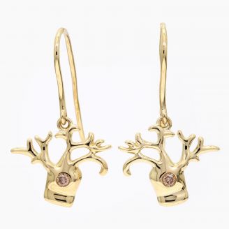 Baby Boab champagne diamond shepherd hook earrings
